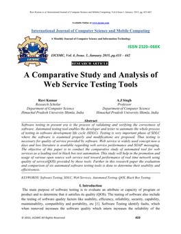 A Comparative Study and Analysis of Web Service Testing Tools