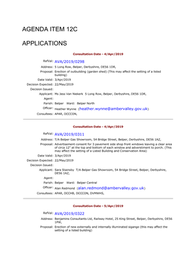 Agenda Item 12C Applications