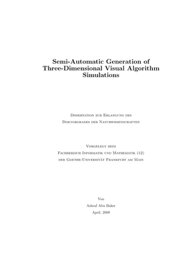 Semi-Automatic Generation of Three-Dimensional Visual Algorithm Simulations
