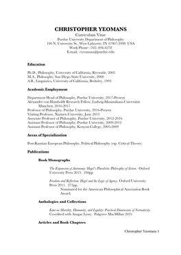 Chris Yeomans CV 7-21