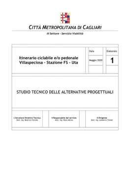 Itinerario Ciclopedonale Villaspeciosa -Stazione FS-Uta