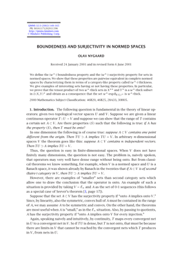 Boundedness and Surjectivity in Normed Spaces