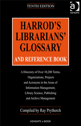 Harrod's Librarians' Glossary and Reference Book