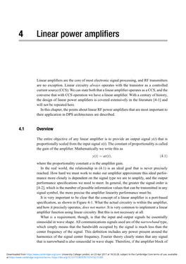 4 Linear Power Amplifiers