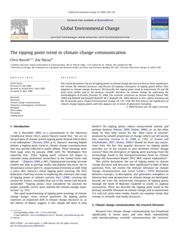 Tipping Point Trend in Climate Change Communication