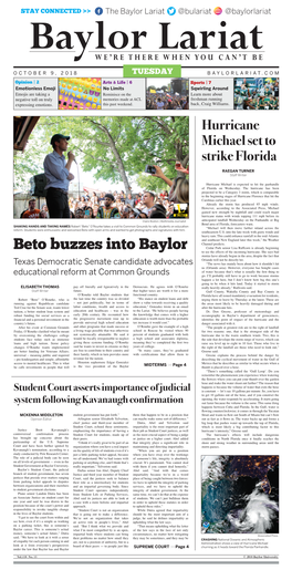 Beto Buzzes Into Baylor Cedar Park Senior Lisa Ruffcorn Is Already Beginning to See the Effects of the Incoming Hurricane