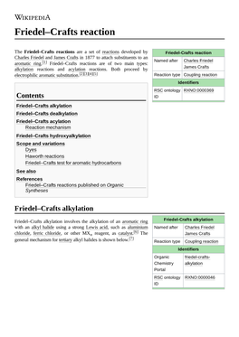 Friedel–Crafts Reaction