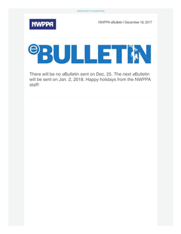 Ebulletin | December 18, 2017