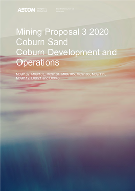 Mining Proposal 3 2020 Coburn Sand Coburn Development and Operations