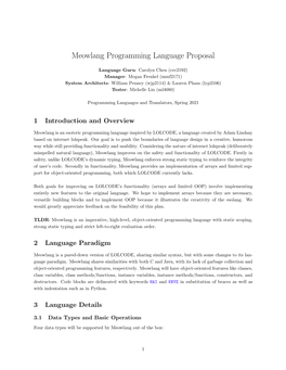 Meowlang Programming Language Proposal