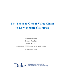 2014-02-05 Duke CGGC WHO-UNCTAD Tobacco GVC Report