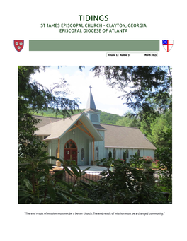 Tidings St James Episcopal Church - Clayton, Georgia Episcopal Diocese of Atlanta
