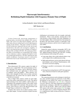 Rethinking Depth Estimation with Frequency-Domain Time-Of-Flight
