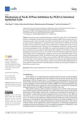 Mechanism of Na-K-Atpase Inhibition by PGE2 in Intestinal Epithelial Cells