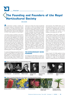 The Founding and Founders of the Royal Horticultural Society