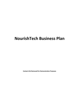 Nourishtech Business Plan