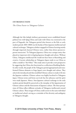 Introduction the China Factor in Tokugawa Culture