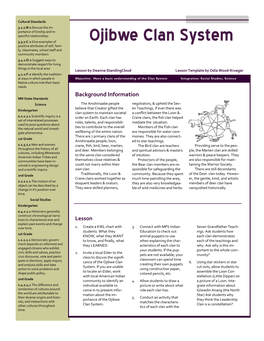 Ojibwe Clan System Positive Attributes of Self, Fami- Ly, Classmates, School Staff and Community Members