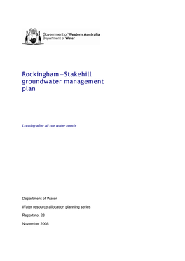 Rockingham-Stakehill Groundwater Allocation Plan