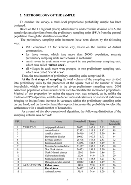 2. METHODOLOGY of the SAMPLE to Conduct the Survey, a Multi-Level