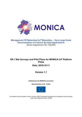 D8.1 Site Surveys and Pilot Plans for MONICA Iot Platform Pilots Date: 2018-12-11