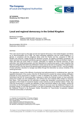Local and Regional Democracy in the United Kingdom