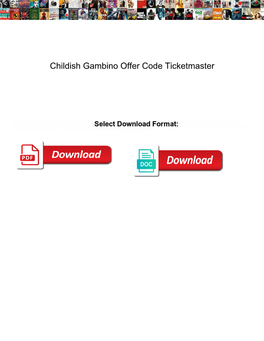 Childish Gambino Offer Code Ticketmaster