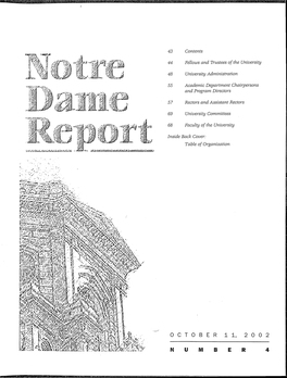 Notre Dame Report 32:04 (2002-10-11)