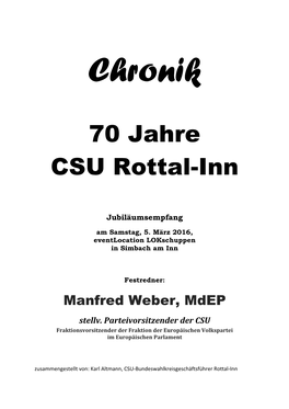Chronik 70 Jahre CSU Rottal-Inn