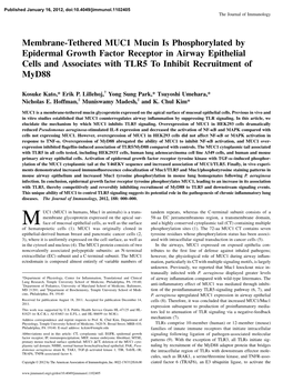 Of Myd88 Associates with TLR5 to Inhibit Recruitment Receptor In