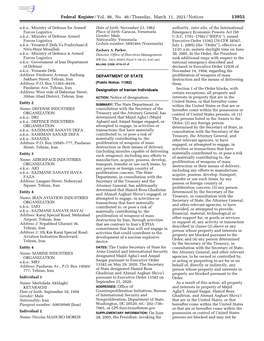 Federal Register/Vol. 86, No. 46/Thursday, March 11, 2021/Notices