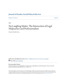 No Laughing Matter: the Intersection of Legal Malpractice and Pro