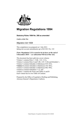 Migration Regulations 1994