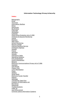 IT Law Bibliography