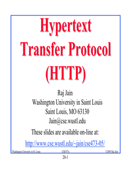 Hypertext Transfer Protocol (HTTP)