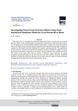 Distributed Simulation Model for Great Karun River Basin