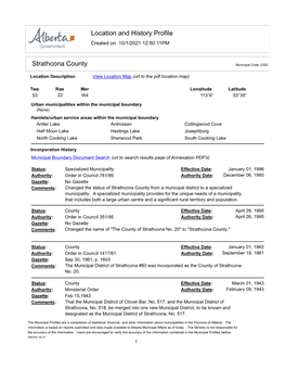 Location and History Profile Strathcona County