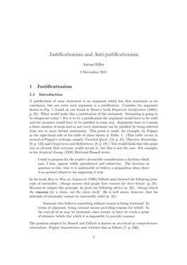 Justificationism and Anti-Justificationism