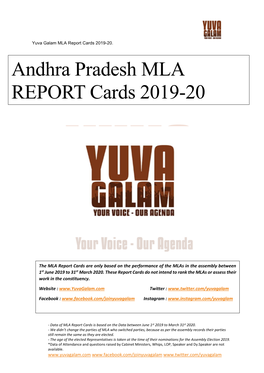 Andhra Pradesh MLA REPORT Cards 2019-20
