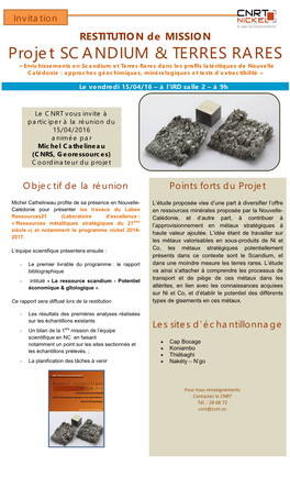 Projet SCANDIUM & TERRES RARES