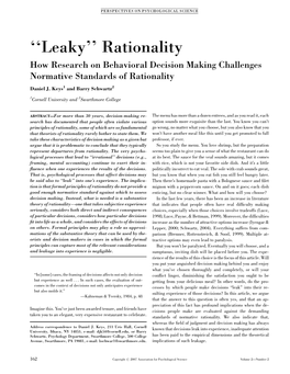 ''Leaky'' Rationality
