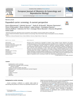 Expanded Carrier Screening: a Current Perspective