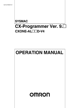 SYSMAC CX-Programmer Ver.9. Operation Manual