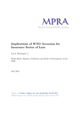 Implications of WTO Accession for Insurance Sector of Laos