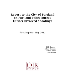 (OR) on Portland Police Bureau Officer-Involved Shootings