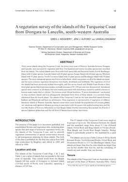 A Vegetation Survey of the Islands of the Turquoise Coast from Dongara to Lancelin, South-Western Australia