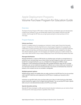 Apple Deployment Programs Volume Purchase Program for Education Guide