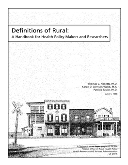 Definitions of Rural:A Handbook for Health Policy Makers And