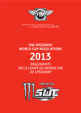 Fim Speedway World Cup Regulations Règlements De