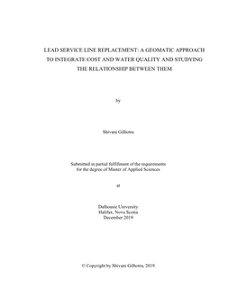 Lead Service Line Replacement: a Geomatic Approach to Integrate Cost and Water Quality and Studying the Relationship Between Them